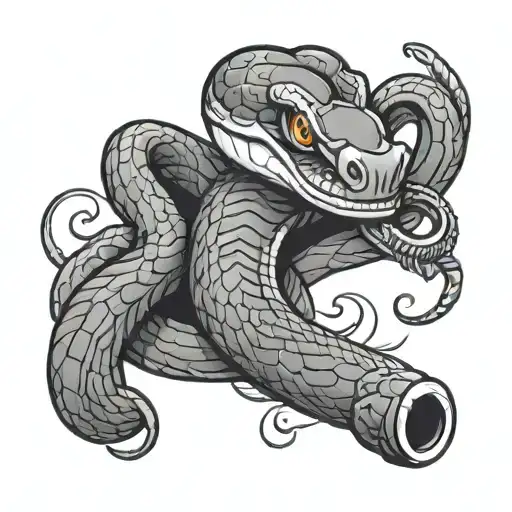 Snake Body With The Top Of A Microphone As Its Mouth