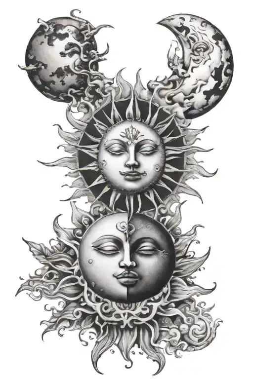 Sun And Moon Merging Together Aesthetic