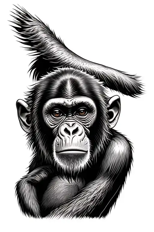 Hanging Monkey Holding My Left Shouler