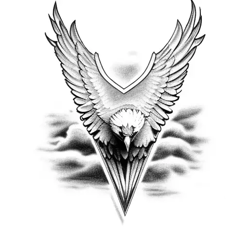 Eagle With Wings With Initials Klcy