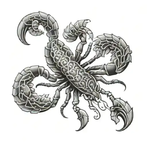 Floral Patterns Engulfing Its Body Scorpion