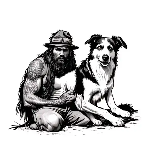 Bushman And His Dog
