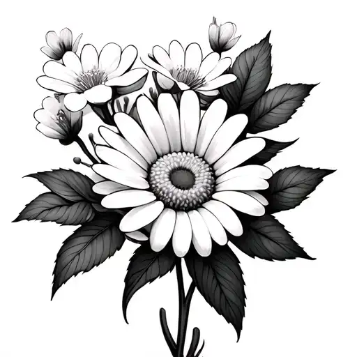 The Peaceminusone Daisy And Cherry Blossom In A Bouquet