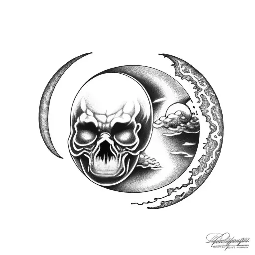 Frowning Moon With Clouds