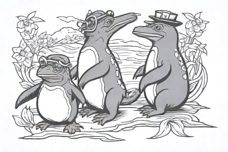 Penguin Frog Friends