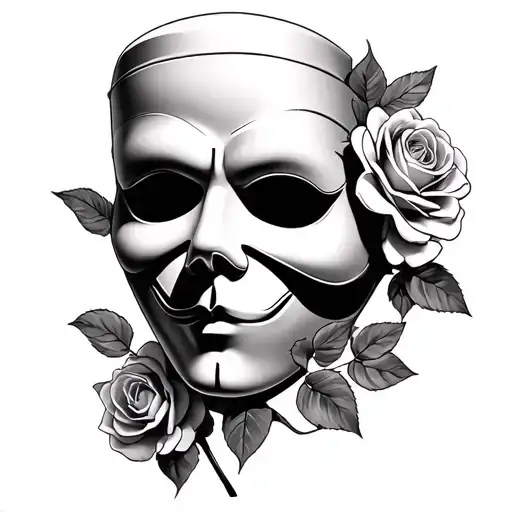 Phantom Of The Opera Mask With Rose Growing