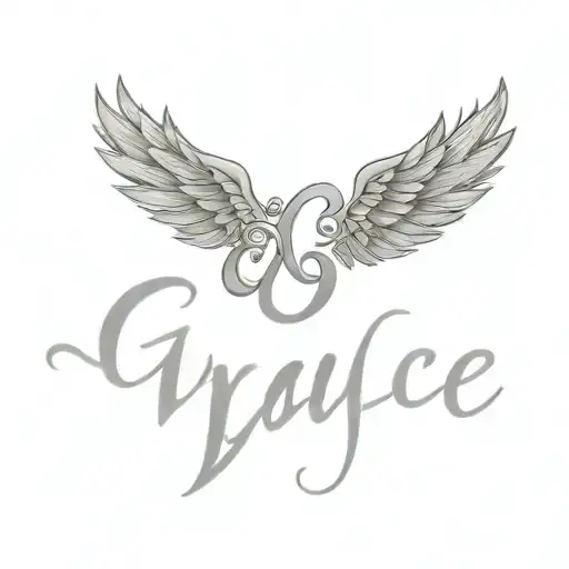 Word Grace With Wings Surrounded