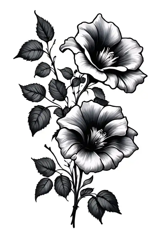 Morning Glory And Rose Intertwined