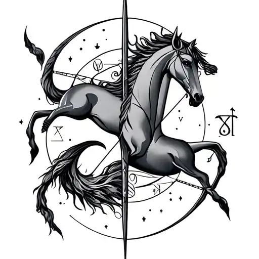 Sagittarius And Aquarius Zodiac Sign Intertwined