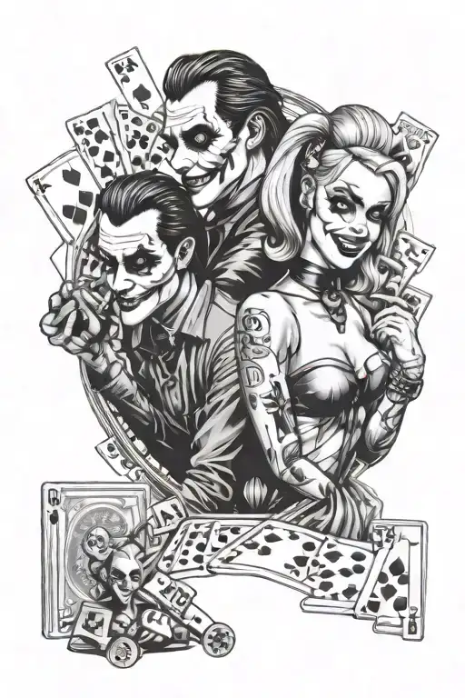 Joker And Harley Quinn Gambling