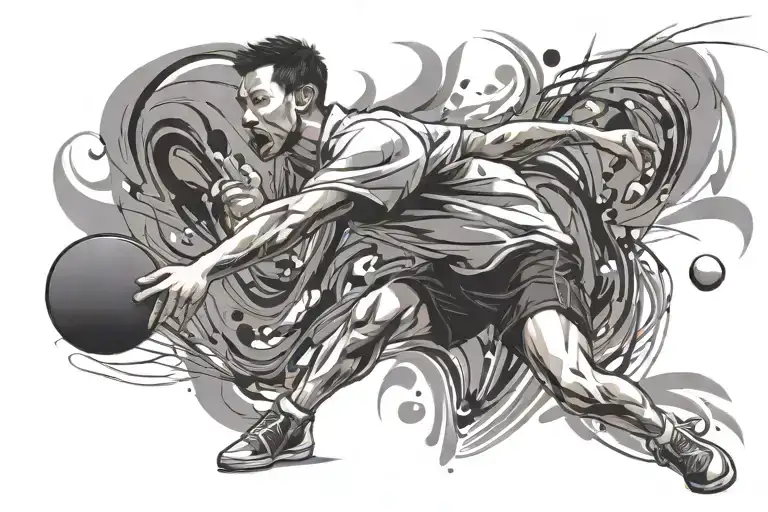 A Dynamic And Abstract Representation Of A Table Tennis Player In Action