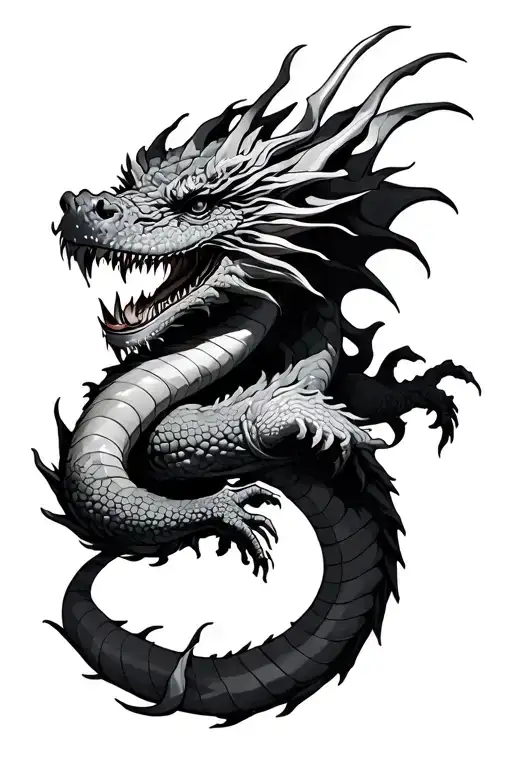 Sowrd And Dragon Wrapped Together