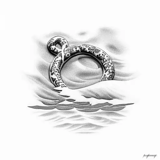 A Pretzel With A Beach Scene Inside It