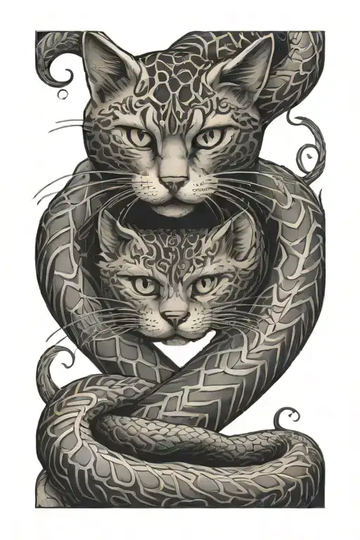 Cat Snake And Wave