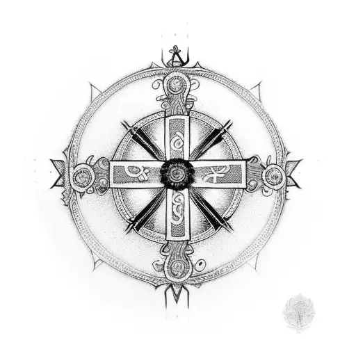 An Intricate Mandala Design Incorporating Jesus And The Cross