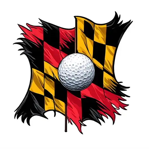 Maryland Flag And Golf