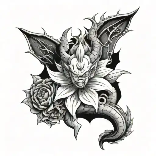 Dragon Ball With A Blue Flower Motif