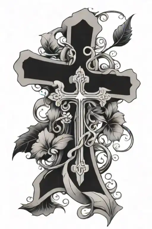 Catholic Cross With Vines Wrapped
