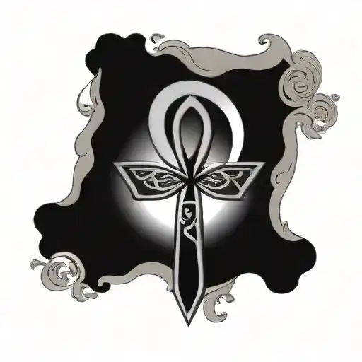 Ankh With Sun And Moon
