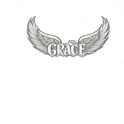 Word Grace With Wings Surrounded
