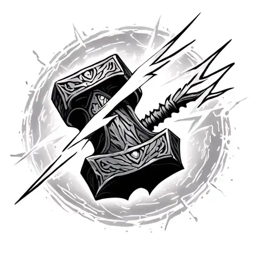 Thor Norse Hammer Lightning Bolt