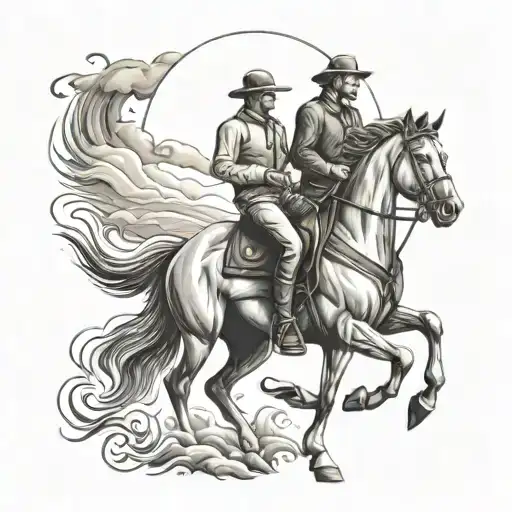 Father Son Horse Riding