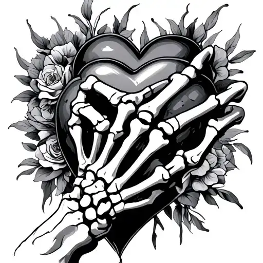 Skeleton Hand And Heart