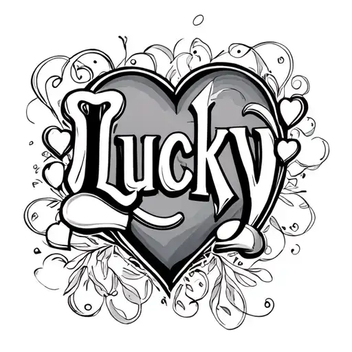 Word Lucky With Hearts