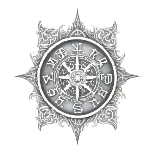 Vegvisir Viking Compass 3D Effect
