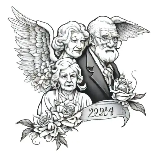 Year 2024 Grandpa And Grandma Angel