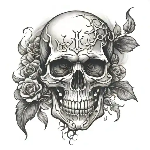 Skull Mysterious And Dark With Fog