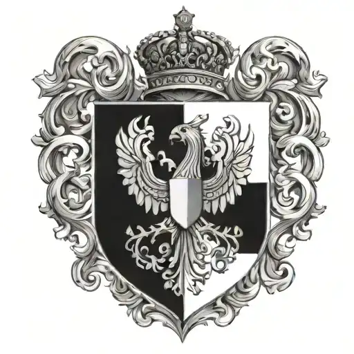 Coat Of Arms Royalty Heraldry Black And White Colors