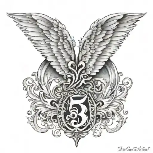 Number 55 In Angel Wings Spread