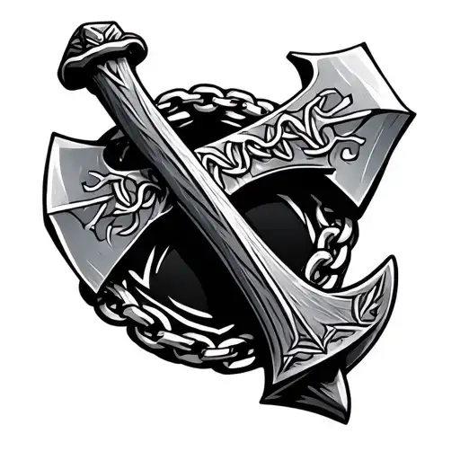 The Ax Of Perun On The Chain From The Collarbone On The Chest