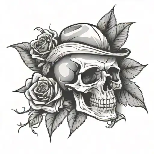 Skull With Rose Made In Girls