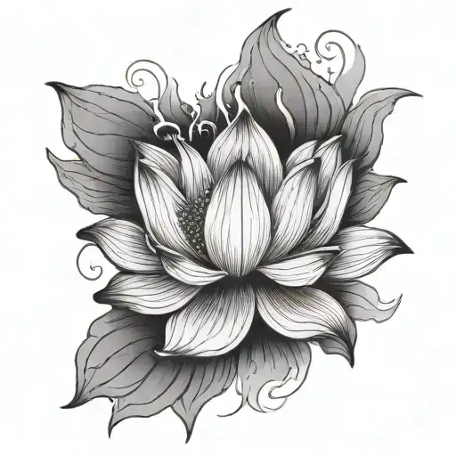 Lotus Flower With Rising Smoke