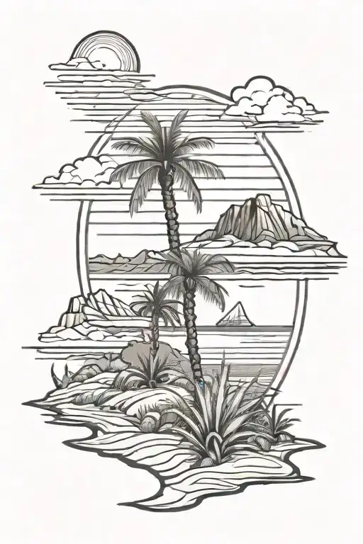 Desert And Beach Scene