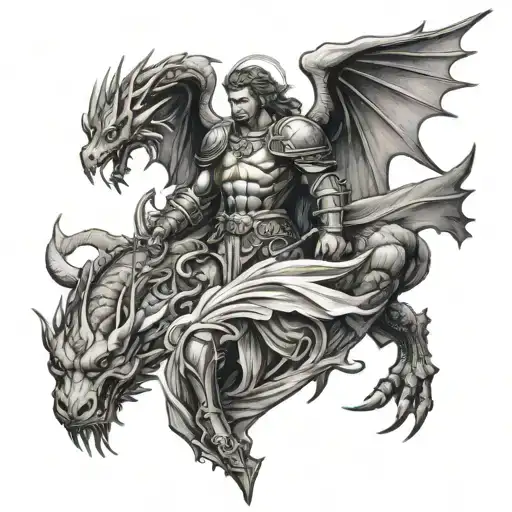 Saint Michael And Dragon Wrapped Traditional