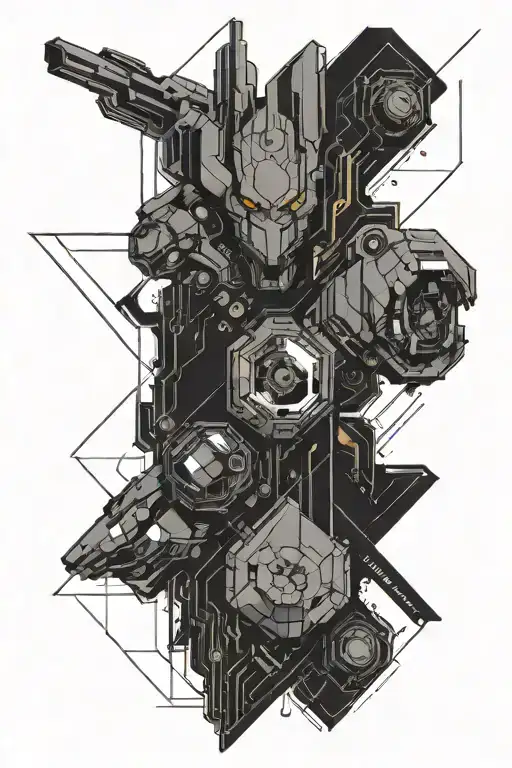 Cyberpunk 2077 Geometrical Line Art