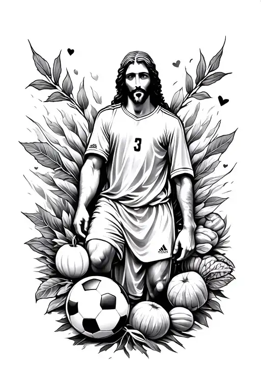 Sleeve For A Guy Who Loves Soccer And Jesus And Vegteables