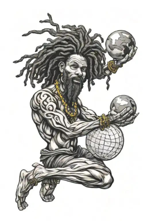 Rasta Atlas Holding The World