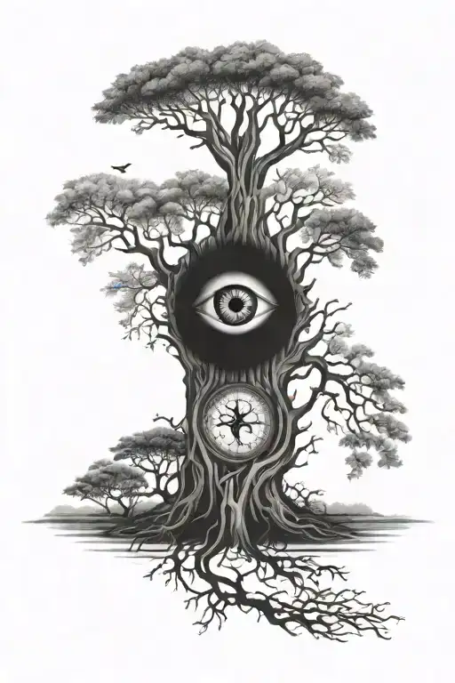 God's Eye Watching Over Family Tree
