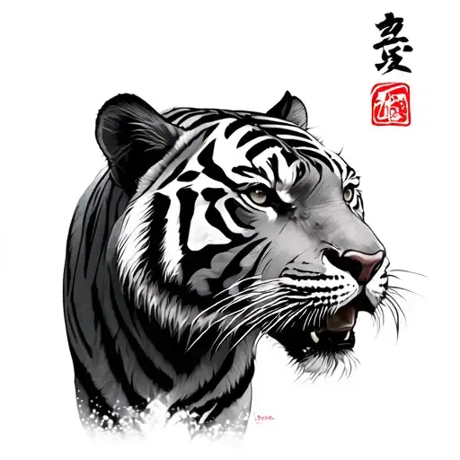 Vietnamese Tiger Emerging Representing Imagination