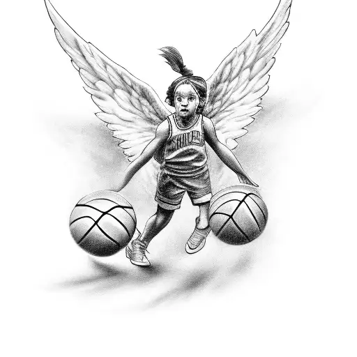 Angel Playing Basketball