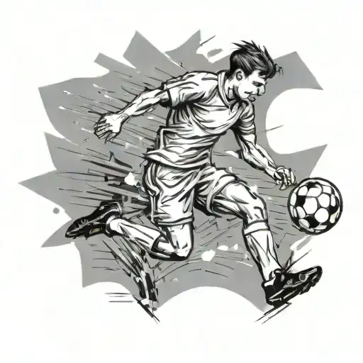 Soccer Player In The Rain