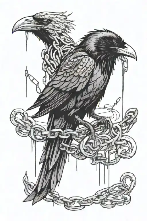 Raven With Chains Broken