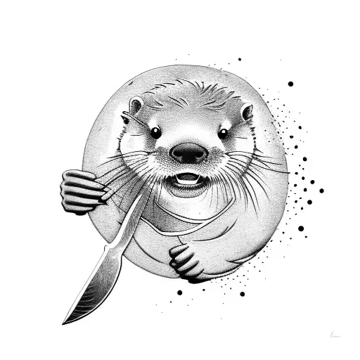 Otter Chef With Large Knife