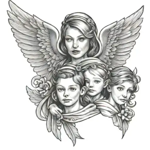A Portrait Of Your Wife And Children With Wings Like Airplanes