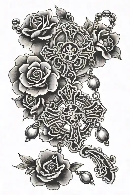 Rosary With Flowers Blooming