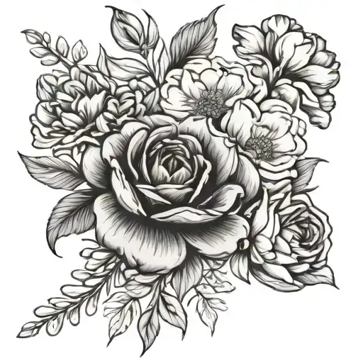 February December November And April Birth Flower Bouquet